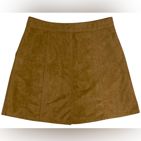 Andree by unit snap front high waist suede skirt with pockets size small NEW - Picture 4 of 7